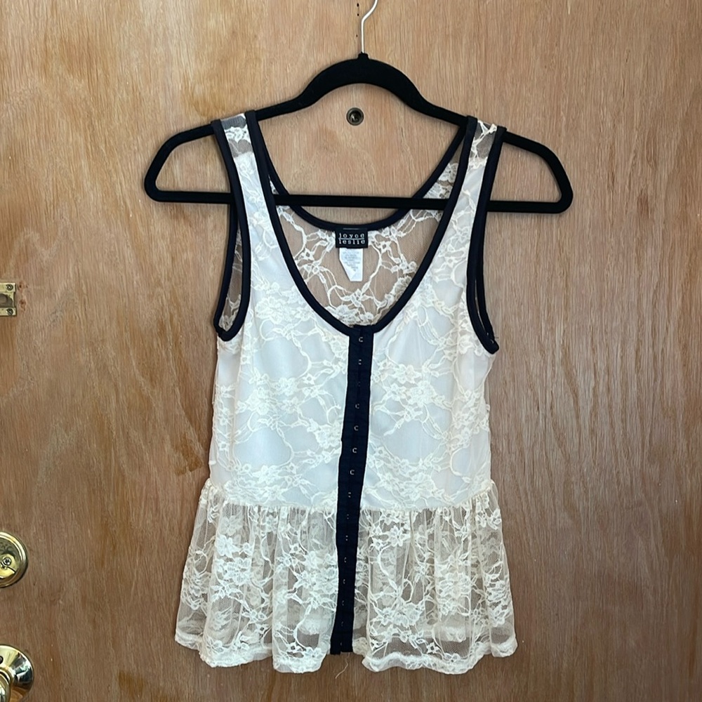 Lacey Ruffle Sheer Tank Top